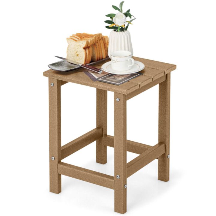 Hivvago 14 Inch Square Weather-Resistant Adirondack Side Table