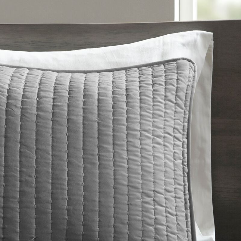 Gracie Mills Becker Cozy Reversible Pick Stitch Quilt Set with Matching Shams