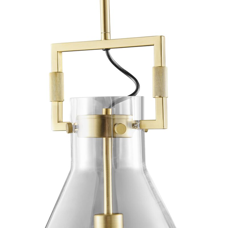 Helios Pendant Gold Metal and Acrylic LED Light
