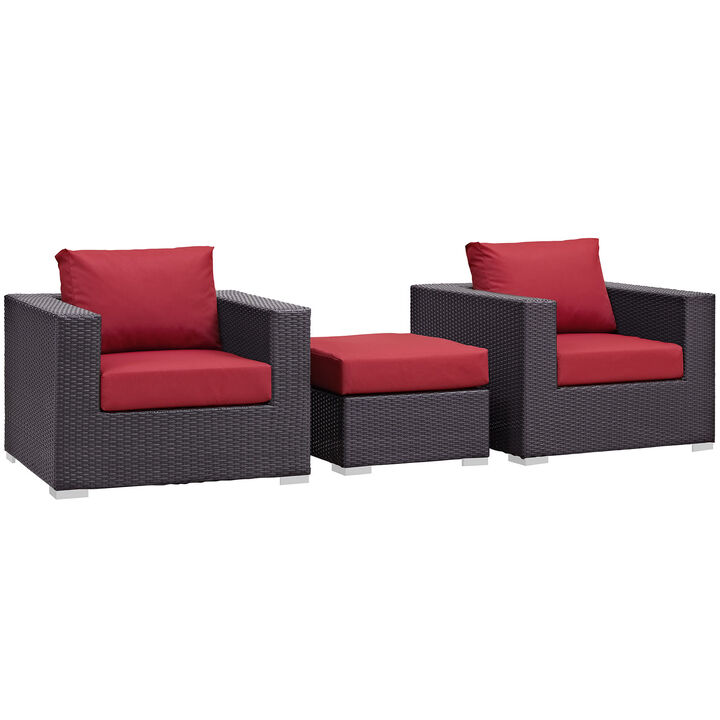 Modway - Convene 3 Piece Outdoor Patio Sofa Set
