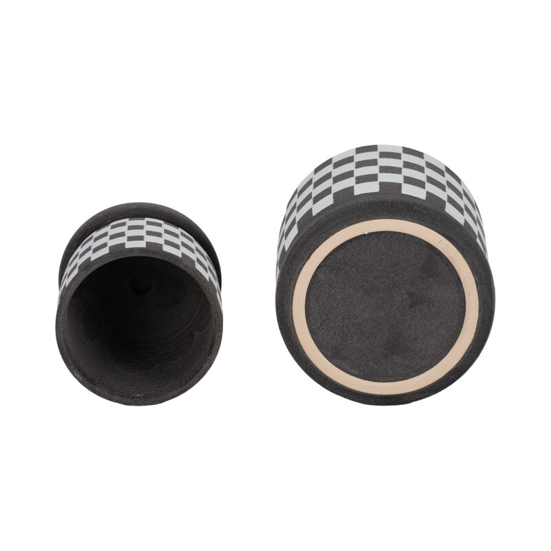 Checkerboard Saucer Planters Set