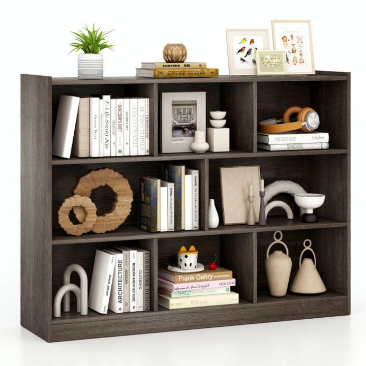 Hivvago 3-Tier Open Bookcase 8-Cube Floor Standing Storage Shelves Display Cabinet
