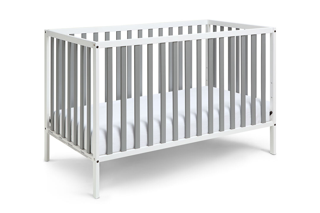 Baby Cache Deux Remi 3-in-1 Convertible Island Crib White/Gray