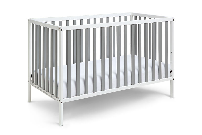Baby Cache Deux Remi 3-in-1 Convertible Island Crib White/Gray