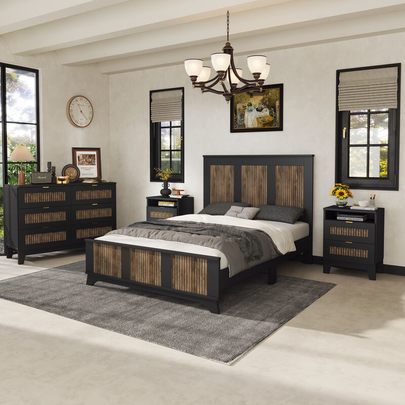 Merax 4-Pieces Bedroom Bed Sets