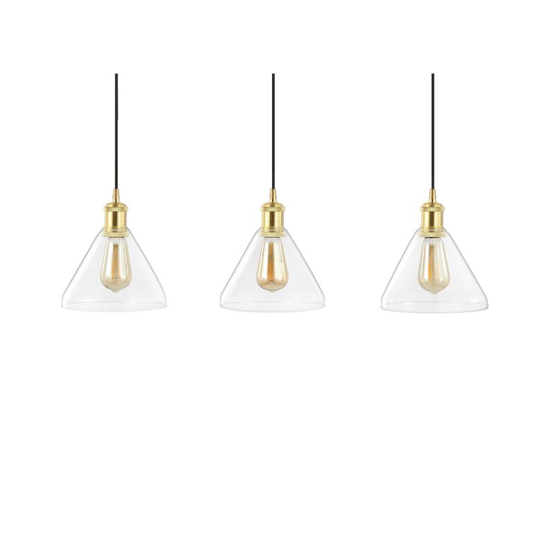 Kiawah 3-Light Metal/Glass Contemporary Modern LED Pendant