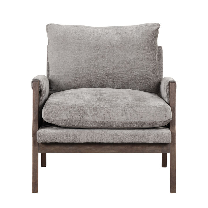 Mid-Century Modern Velvet Accent Chair, Leisure Chair With Solid Wood And Thick Seat Cushion