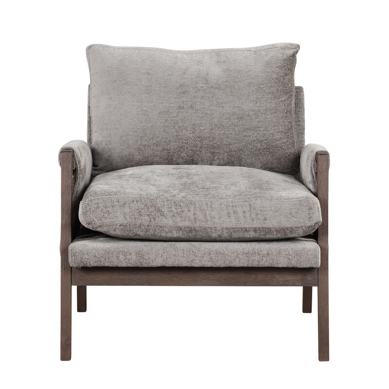 Mid-Century Modern Velvet Accent Chair, Leisure Chair With Solid Wood And Thick Seat Cushion