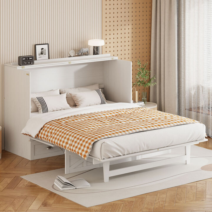 Merax Murphy Bed Cabinet with A Large Drawer