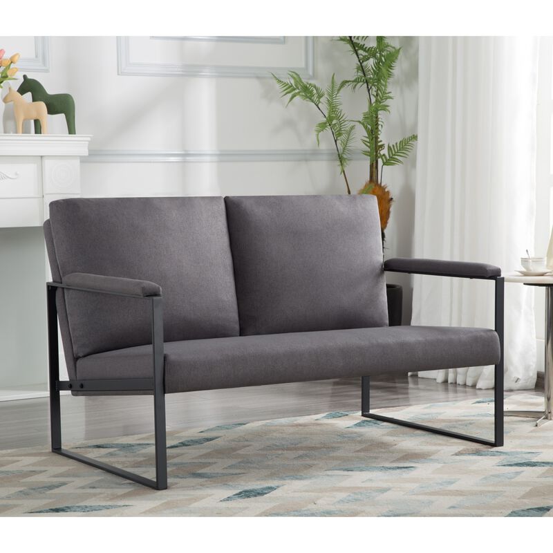 49.2 in. W Square Arm Linen Blend Modern Straight Sofa