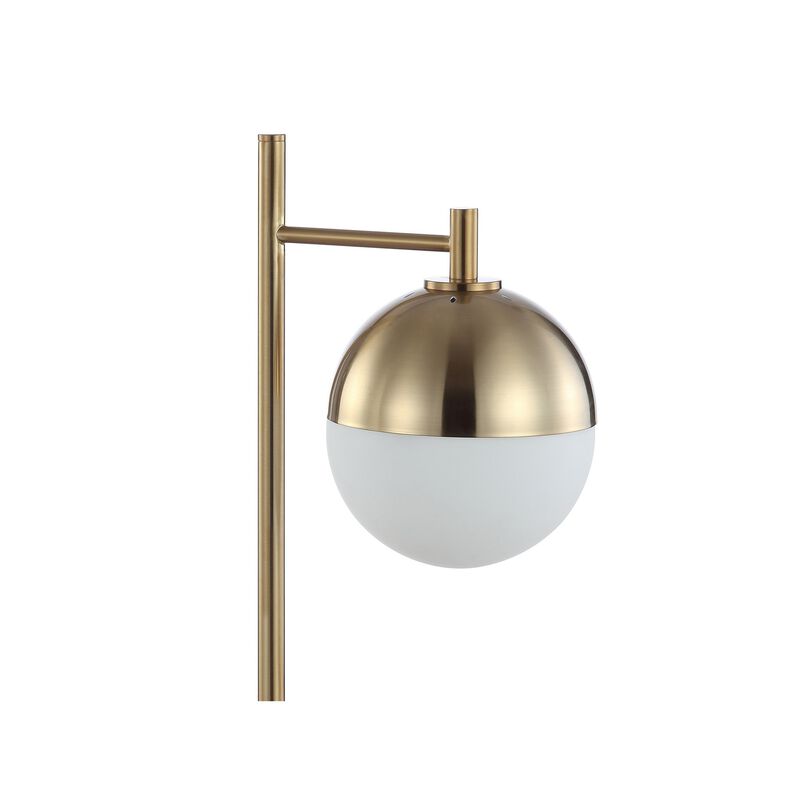 Marcel Iron/Glass Art Deco Mid-Century Globe LED Table Lamp