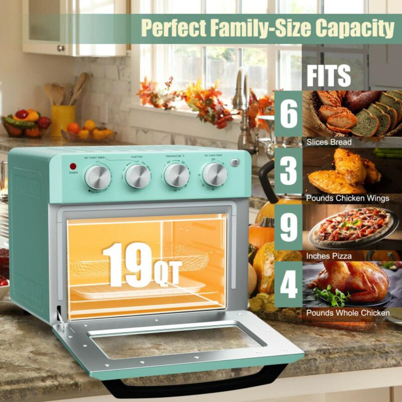 Costway 19 Qt Dehydrate Convection Air Fryer Toaster Oven with 5 Accessories