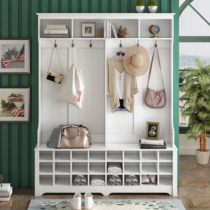 Merax Modern Style Hall Tree with Shoe Cubbies