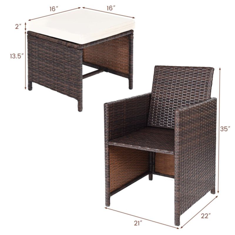 Hivvago 10 Pieces Outdoor Patio Dining Set