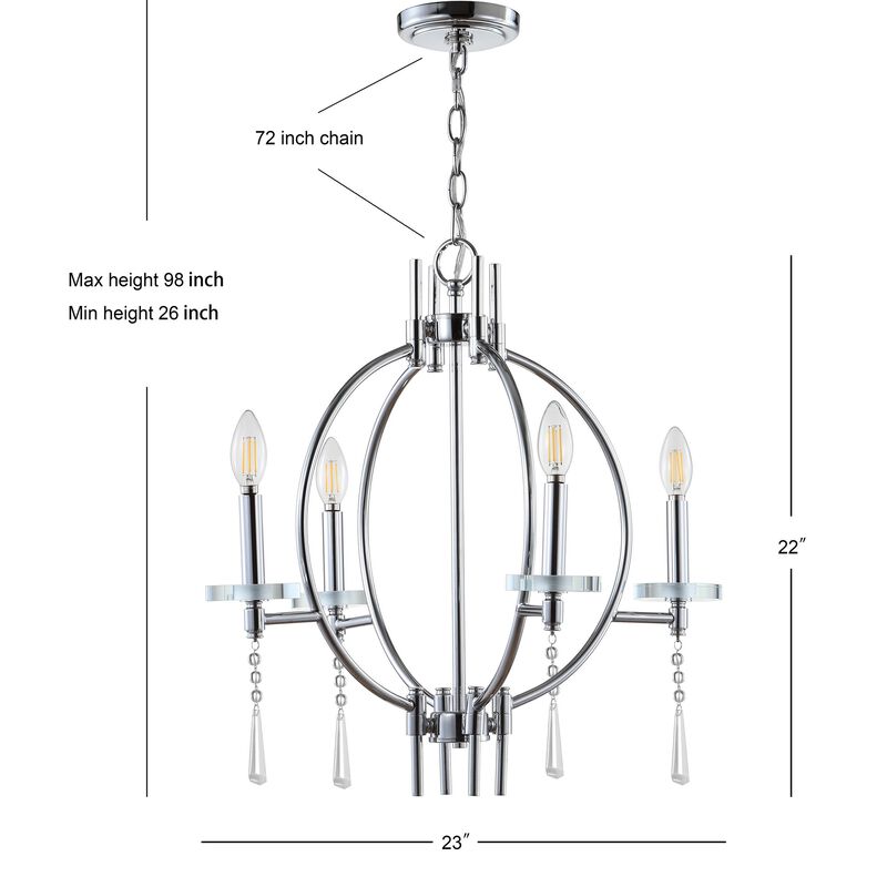 Laura Crystal/Metal LED Chandelier