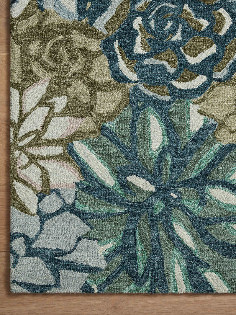 Cura CUR02 Teal/Multi 18" x 18" Sample Rug