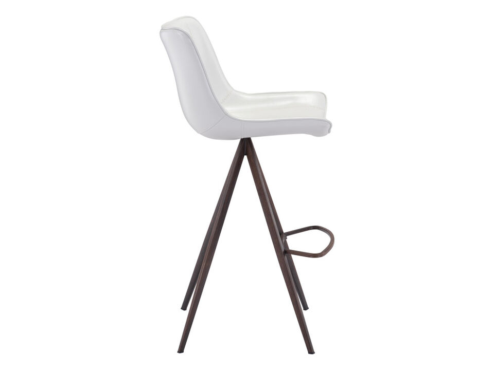 Aki Barstool (Set of 2) White & Walnut