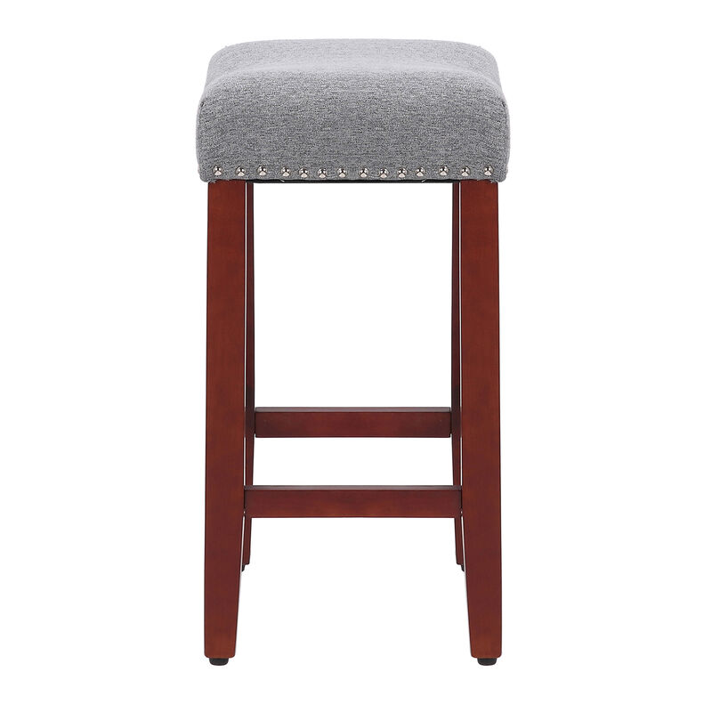 WestinTrends 24" Upholstered Saddle Seat Counter Stool (Set of 2)