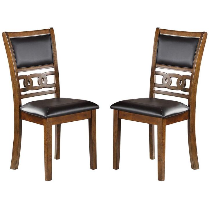 Walnut Finish Dining Chairs Set of 2