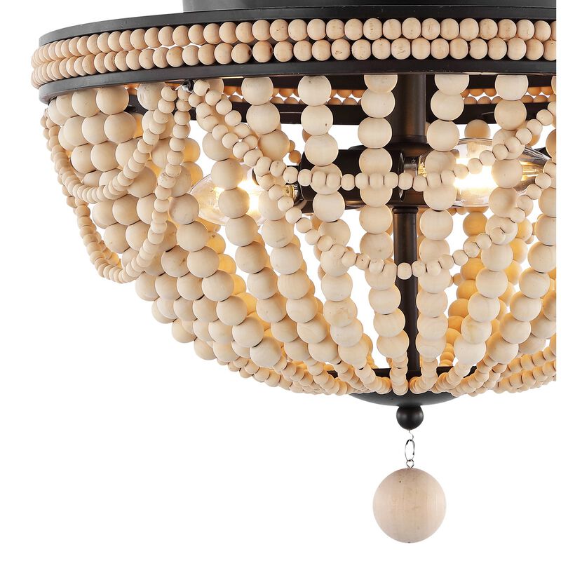 Dune 3-Light Bohemian Farmhouse Iron LED Semi Flush Mount
