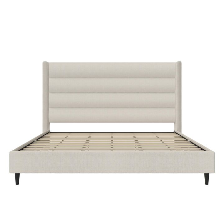 Novogratz Louis Upholstered Wingback Bed