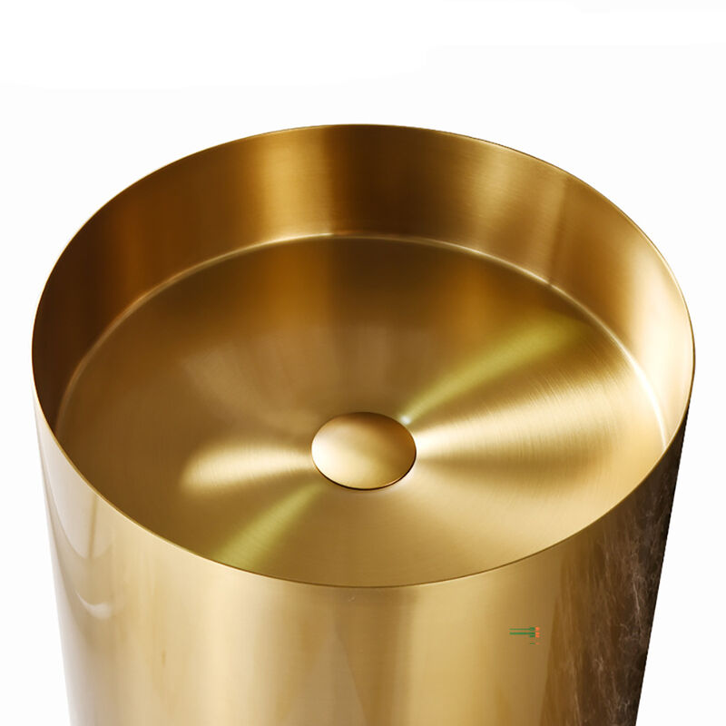 Deluxe stainless steel column basin Gold