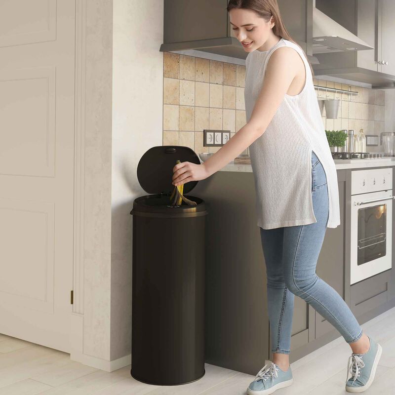 iTouchless 13 Gallon  Black Sensor Trash Can