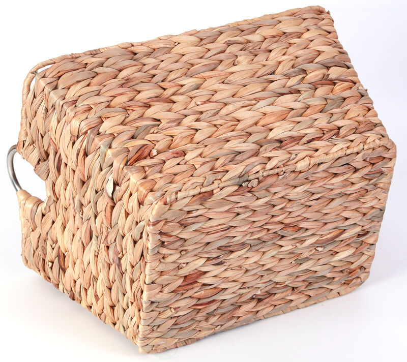 Large Square Water Hyacinth Wicker Laundry Basket
