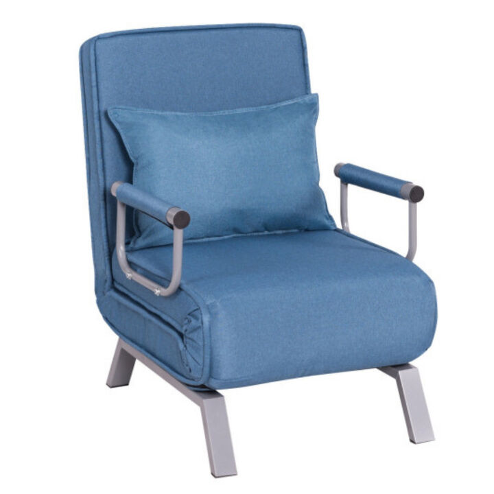 Folding Sofa Convertible Armchair Lounge Couch with Pillow