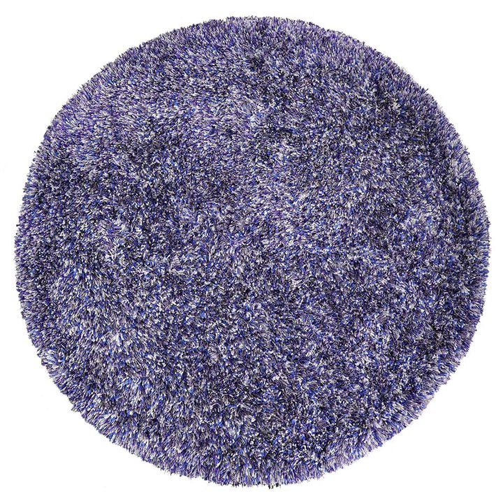 RUGSOTIC CARPETS HAND TUFTED SHAG POLYESTER ECO-FRIENDLY AREA RUGS  - 10'x10', Round, Blue White, Solid Plain Design, High Pile Thick Handmade Anti Skid Area Rugs for Living Room, Bed Room K00111