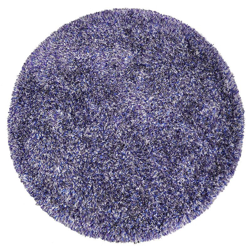 RUGSOTIC CARPETS HAND TUFTED SHAG POLYESTER ECO-FRIENDLY AREA RUGS  - 10'x10', Round, Blue White, Solid Plain Design, High Pile Thick Handmade Anti Skid Area Rugs for Living Room, Bed Room K00111
