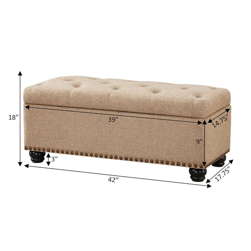Convenience Concepts Designs4Comfort 9th Avenue Storage Ottoman Bench