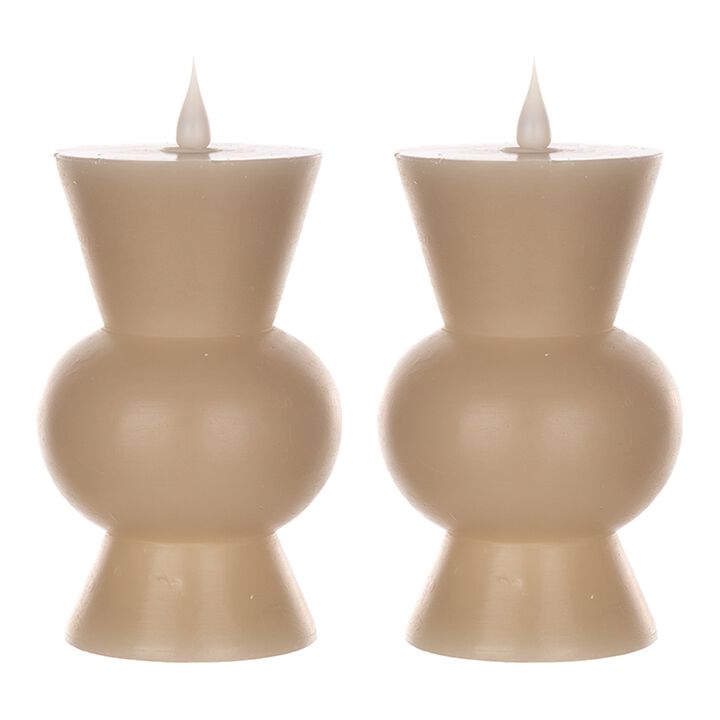 Simplux LED Designer Candle with 4 and 8 Hour Timer for Convenient and Elegant Lighting (Set of 2)