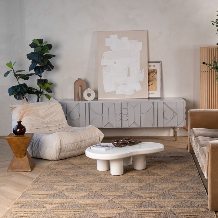 Hogar Abstract Modern Brown Beige Indoor Outdoor Jute Area Rug