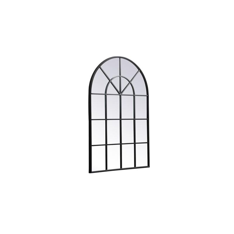 Elegant Decor Metal windowpane mirror 36 inch x 53 inch in Black