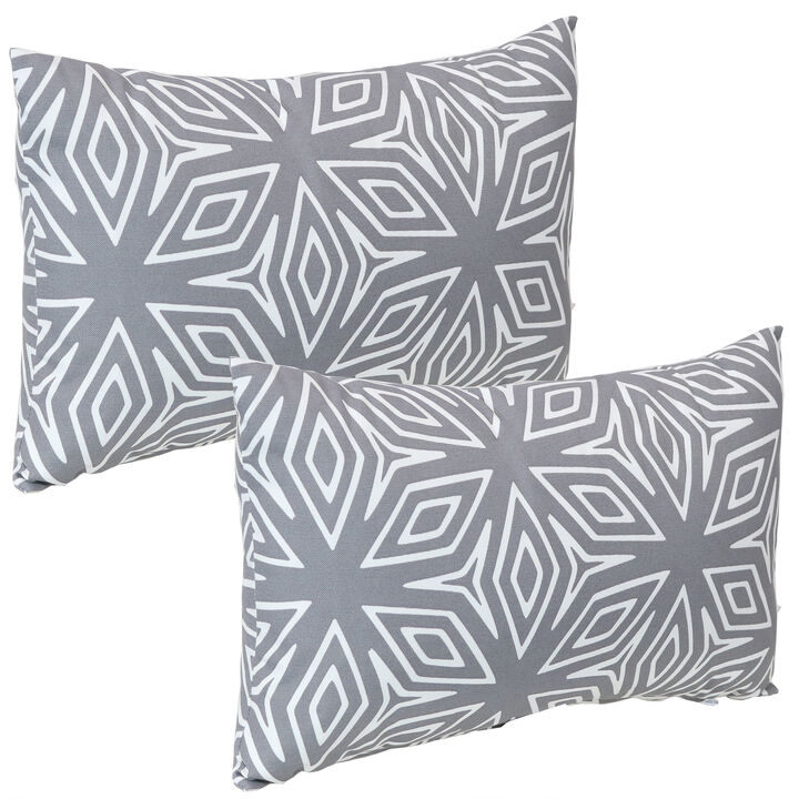 Sunnydaze Set of 2 20" Lumbar Polyester Throw Pillow Covers