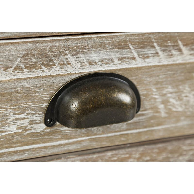 Jofran Artisan's Craft Rustic Farmhouse Distressed Solid Wood 5-Drawer Desk