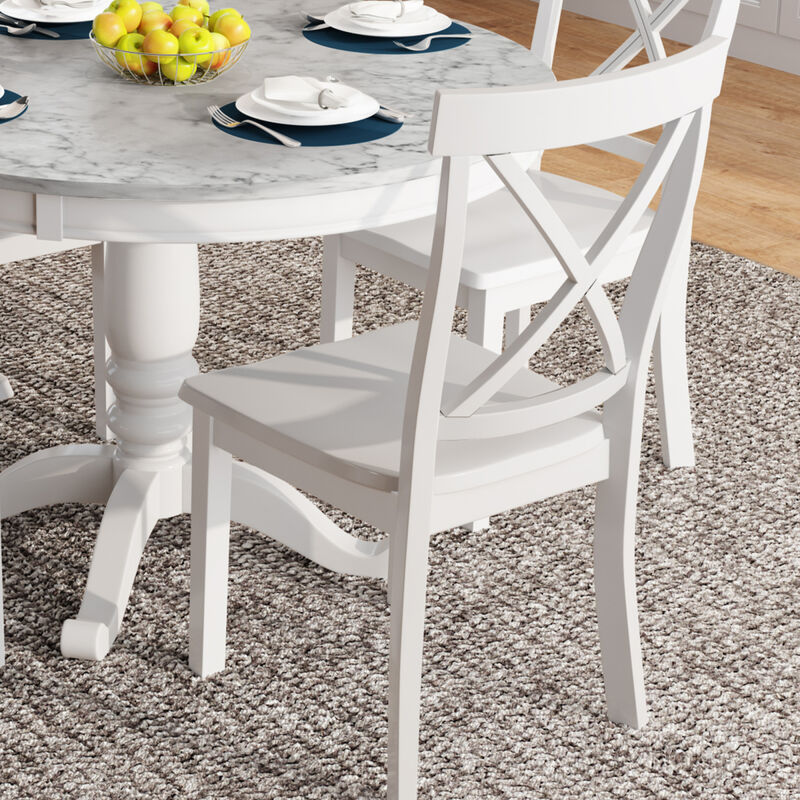 5 Pieces Dining Table And Chairs Set For 4 Persons, Kitchen Room Solid Wood Table With 4 Chair