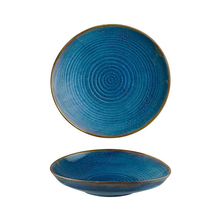 Sapphire dia.11.5" h:2.5" 55 oz. Round Blue Porcelain Bowl
