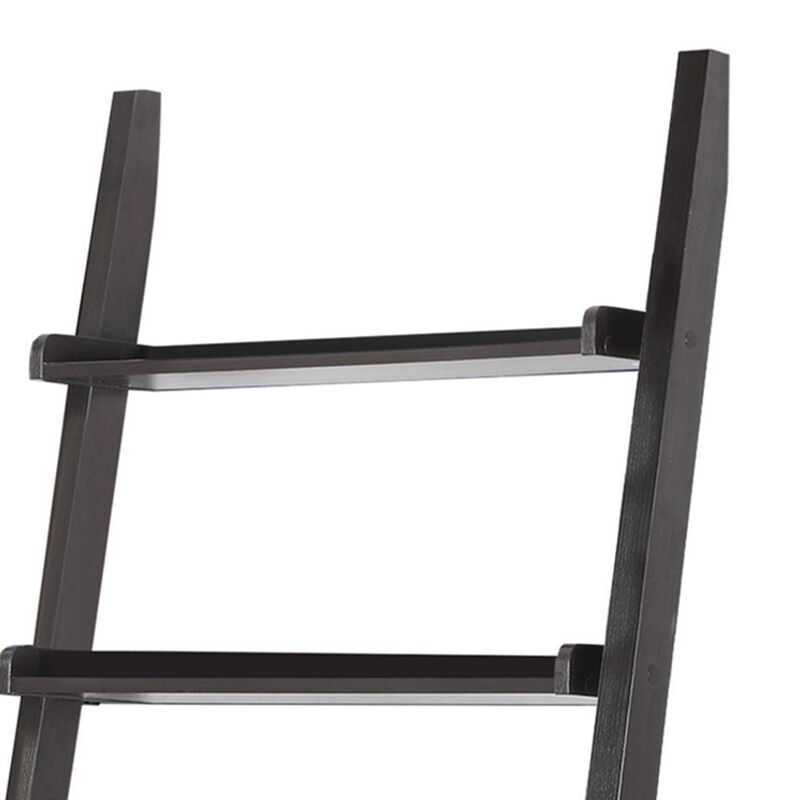 Freakish Ladder Desk With One Drawer, Cappuccino-Benzara