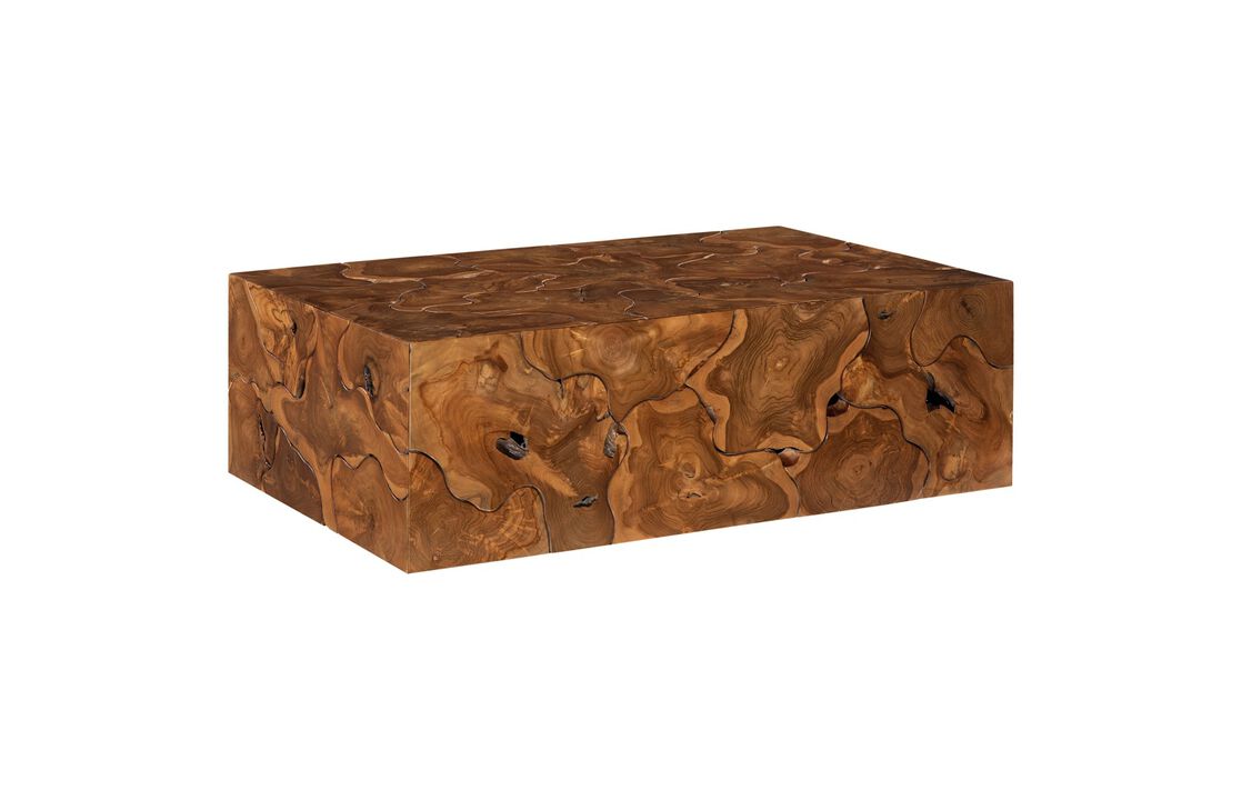 Teak Slice Rectangle Coffee Table