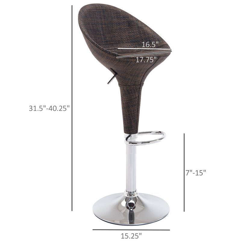 Swivel Bar Seating: Brown Rattan Stool Pair, Adjustable Height for Counters