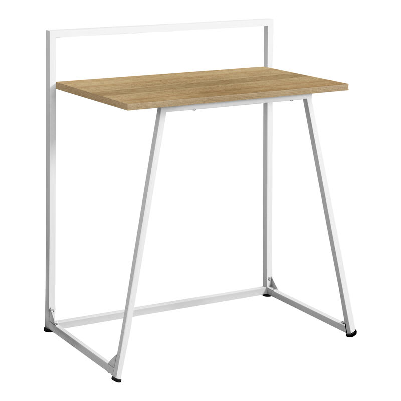 Monarch Specialties I 7119 Computer Desk, Home Office, Laptop, 30"L, Work, Metal, Laminate, Natural, White, Contemporary, Modern