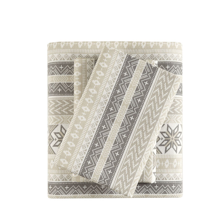 Gracie Mills Persephone 4-Peice Cotton Flannel Sheet Set