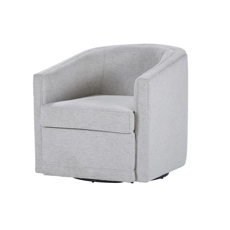 New Classic Furniture Poppy Light Gray Polyester Fabric Accent Swivel Arm Chair