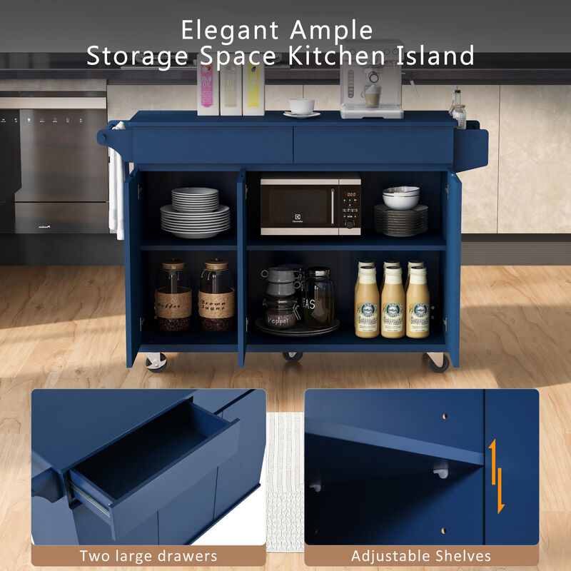 Merax Kitchen Island with Drop Leaf and Spice Rack