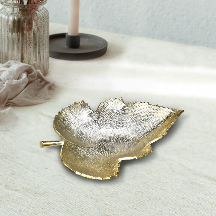 Handmade Decorative Gold Color Coated 6.69 x 5.11 x 0.9 Inches Aluminium Tray 057AB BBH Home's