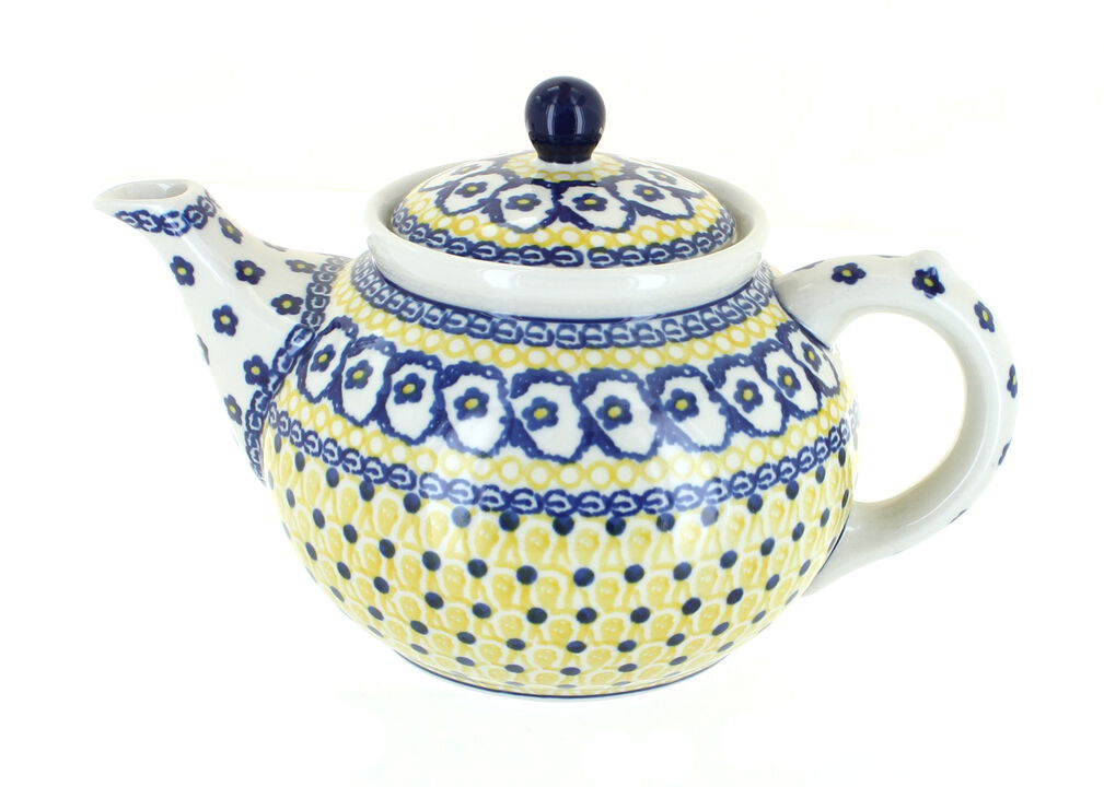 Blue Rose Polish Pottery Bluebird Medium Teapot