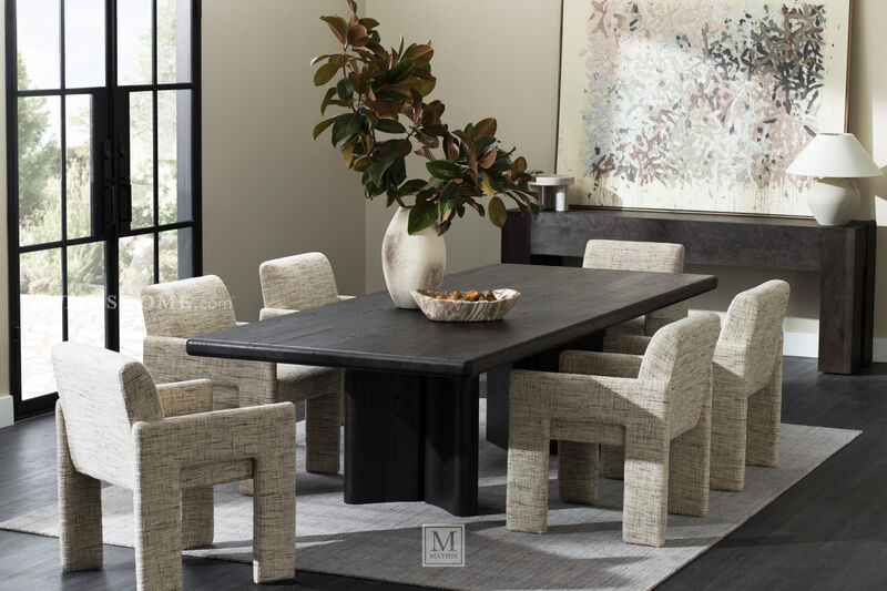 Abaso Console Table in Ebony Rustic Wormwood Oak