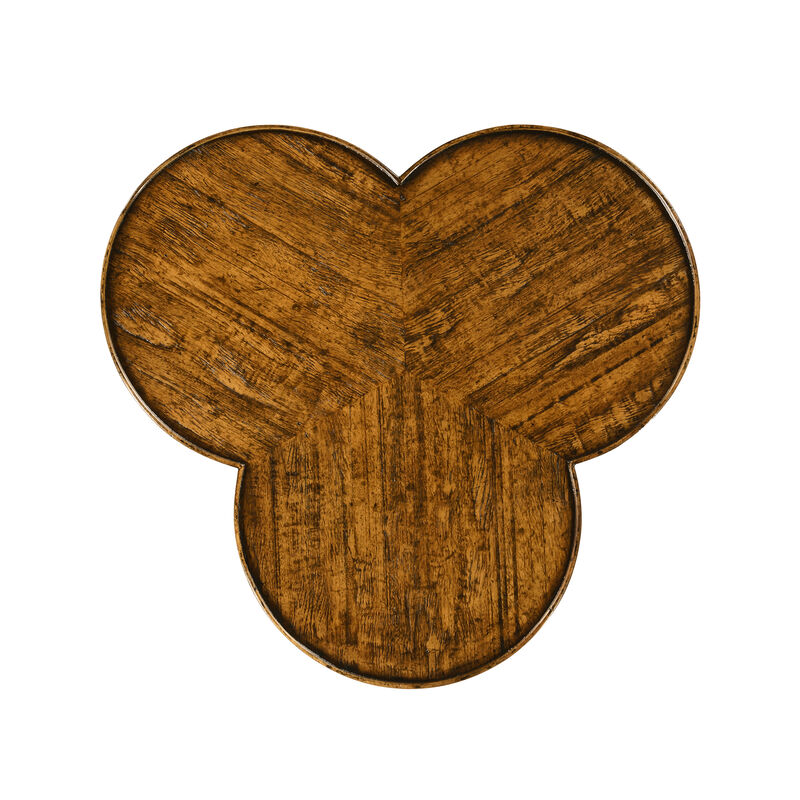 Country Walnut Trefoil Side Table